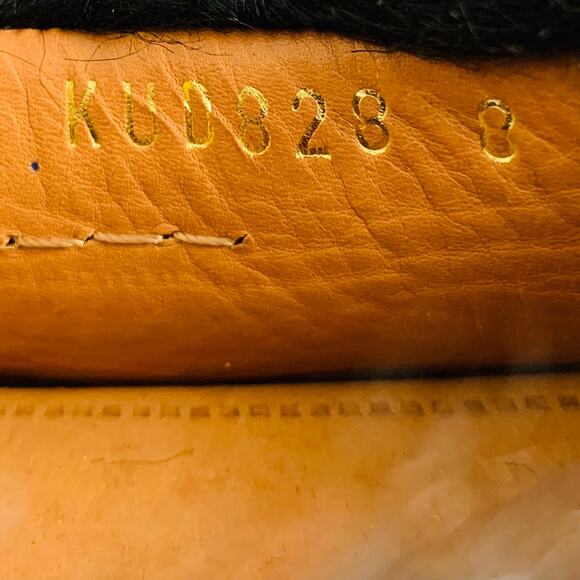 CAR SHOE Size 8 Black Leather Fur Trim Drivers Loafers - Picture 7 of 7